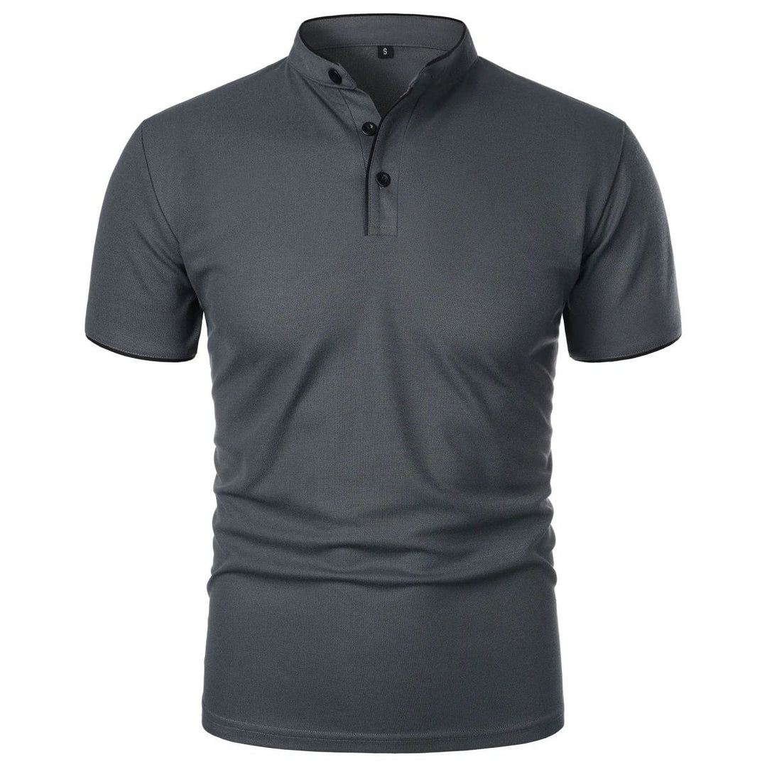 Gray polo shirt on a white background
